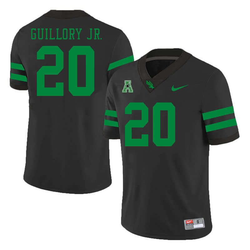 #20 Alphie Guillory Jr. North Texas Mean Green College Football Jerseys Stitched-Black